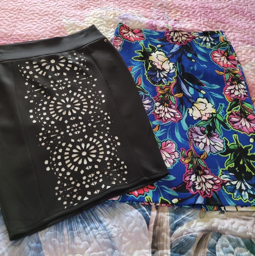 Two Stretch Knee Length Pencil Skirts